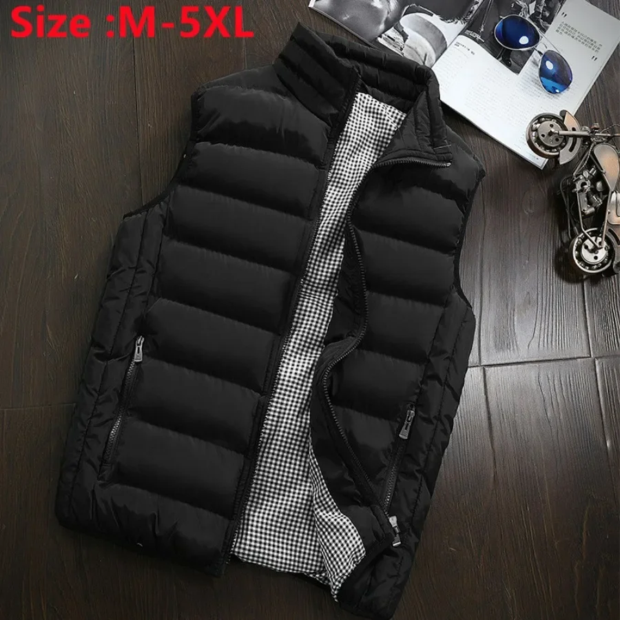 

2024 Men's Casual Vest Jacket Autumn Winter Warm Sleeveless Jacket Male Winter Casual Waistcoat Men Vest Plus Size Veste Homme