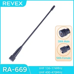 REVEX RA-669 Two Way Radio Antenna SMA-Female SMA-Male VHF/UHF Dual Band Portable For Walkie Talkie BAOFENG UV-5R UV-5RE