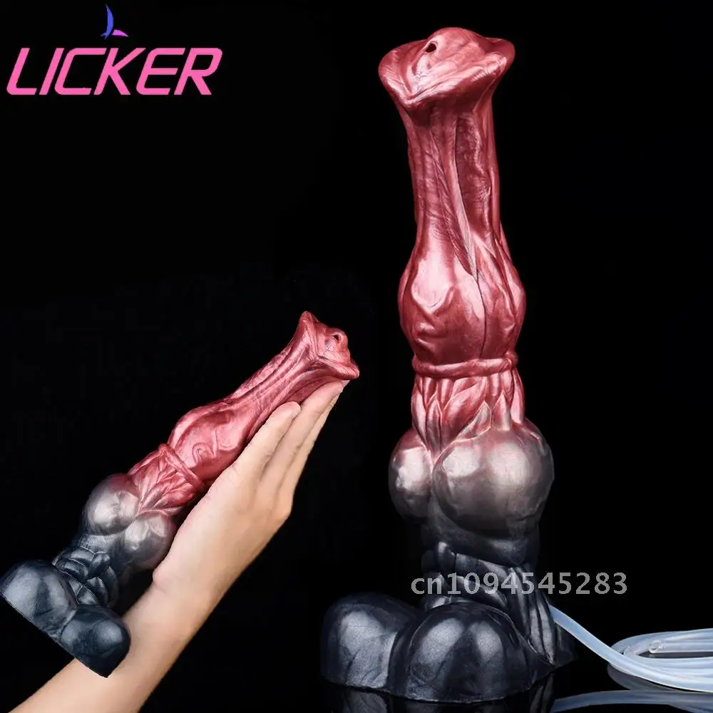 LICKER Realistic Horse Knot Squirting Dildo Ejaculating Penis Silicone Sex Toys For Women G-point Stimulation Anal Vagina Play