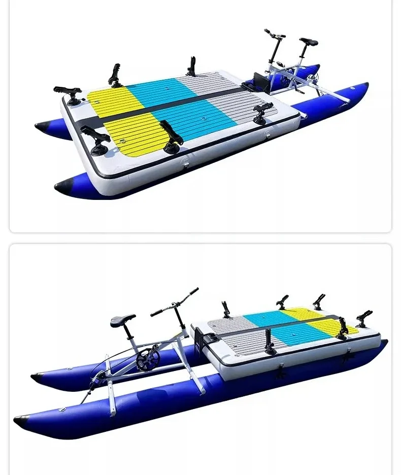 Inflatable fishing float, floating fishing boat, water platform fishing blanket, thickened and widened rubber boat