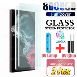 2Pcs UV Full Liquid Glue Transparent 3D Curved Edge Tempered Glass For Honor X9A X9B X9C X40 X50 X60 Pro 5G Screen Protector