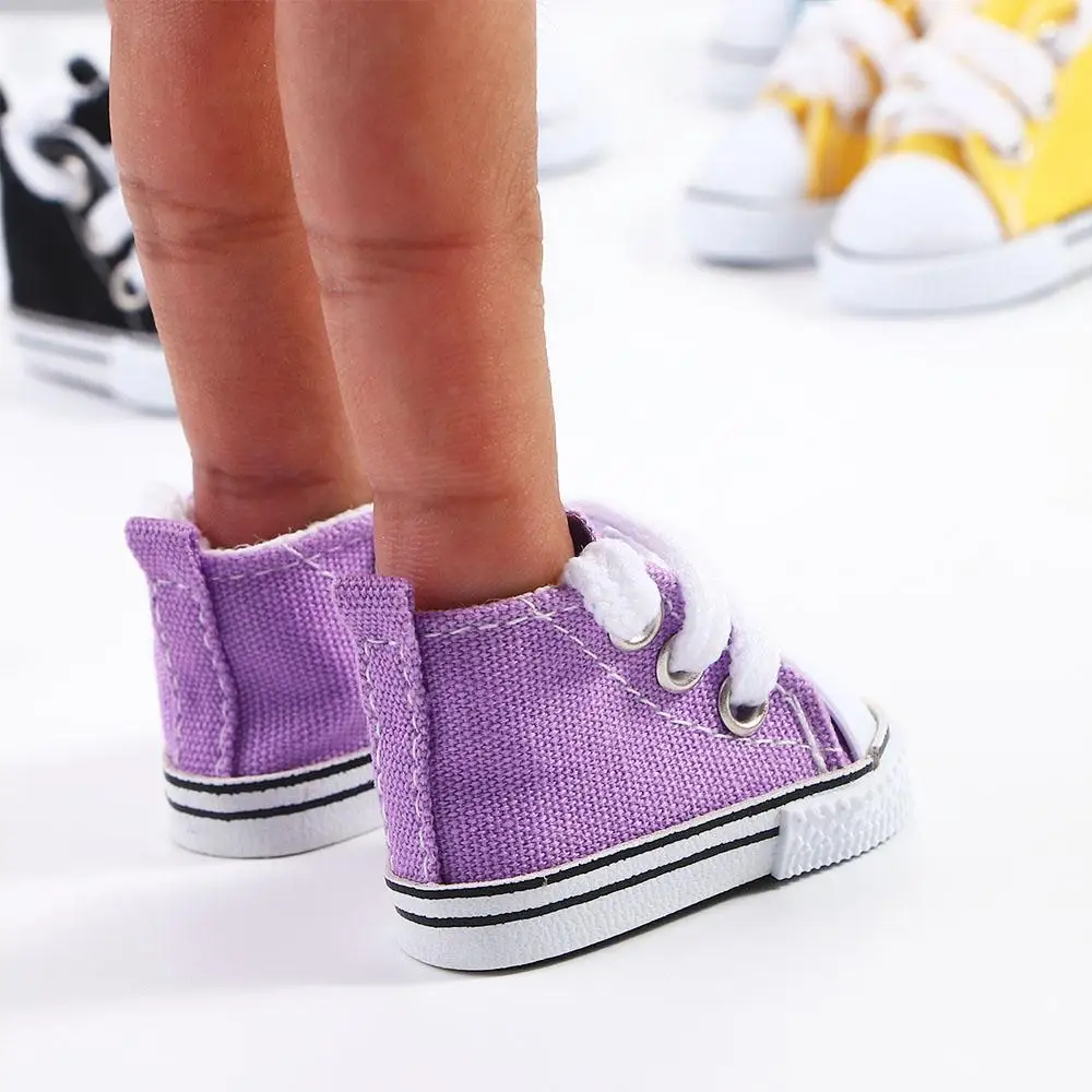 1 Pair 3.5cm/5cm Doll Canvas Shoes Fashion Handmade Doll Sneakers 1/6 Dolls Sneakers Shoes For Children BJD Accessories