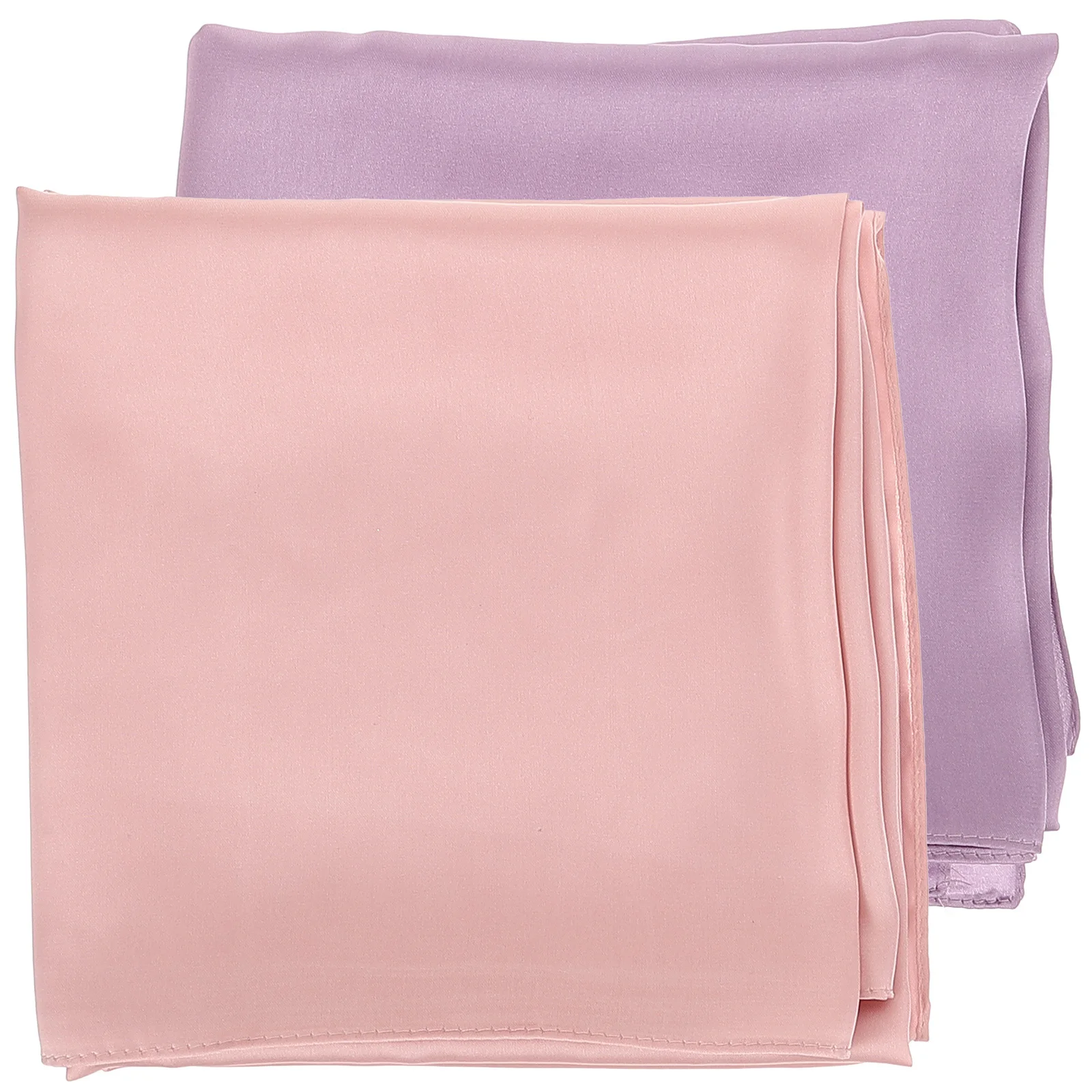 

2pcs Pure Color Smooth Satin Square Neck For Women Fashion Hair Scarf Lightweight Scarf For Spring Summer Fall