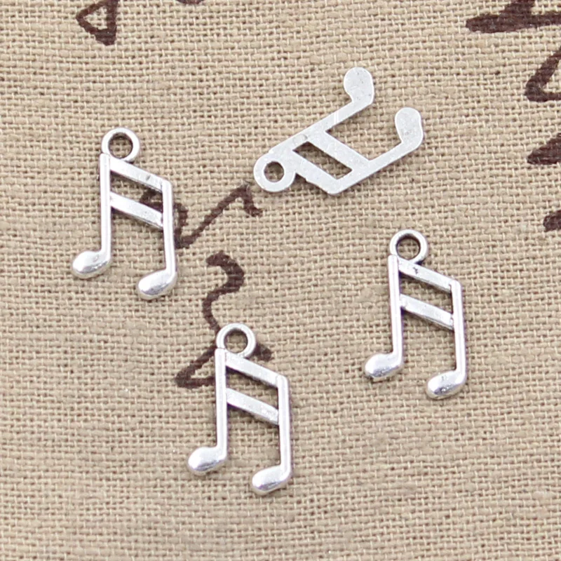 100 sztuk Charms piękny nuta 13x8mm antyczne srebro kolorowe platerowane wisiorki dokonywanie DIY Handmade tybetański biżuteria w kolorze srebrnym