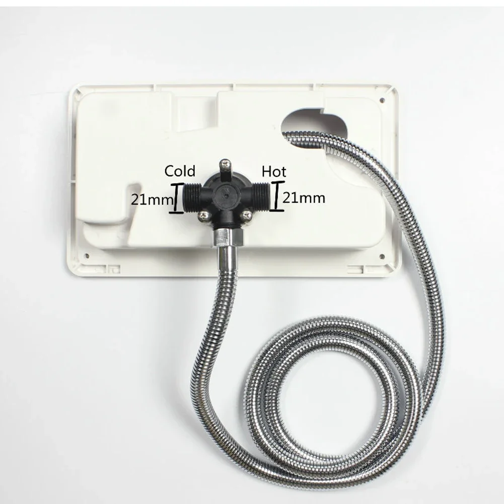 

RV External Exterior Shower with Lock Hot Cold Adjustable RV External Shower Box Single Knob Motorhome Caravan Accessories