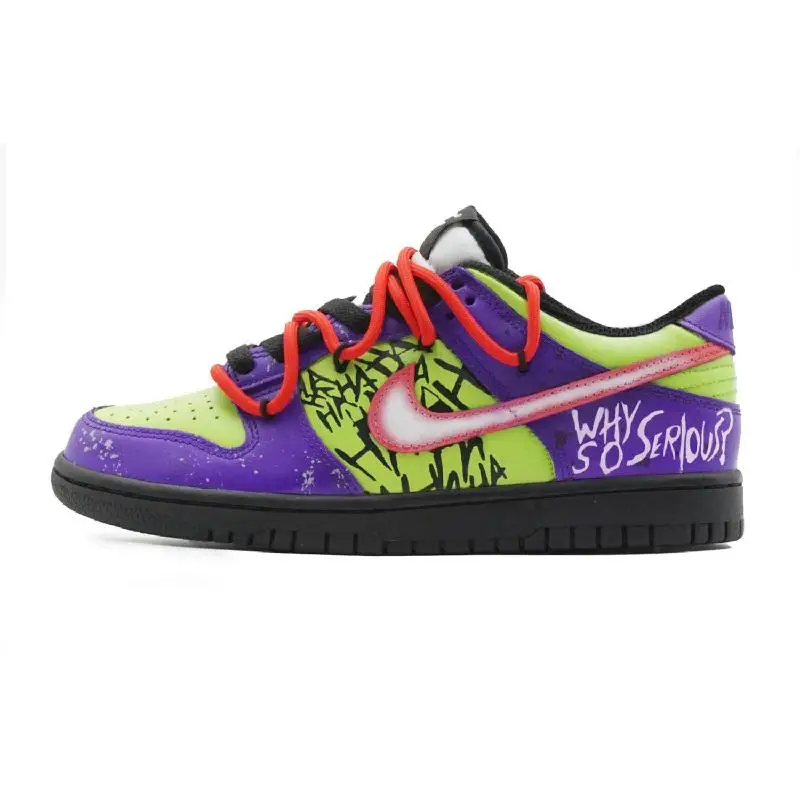 

[Женский клоун на заказ]Nike Dunk The Clown Returns Low-Top Toy Obsession GS Фиолетовый Зеленый