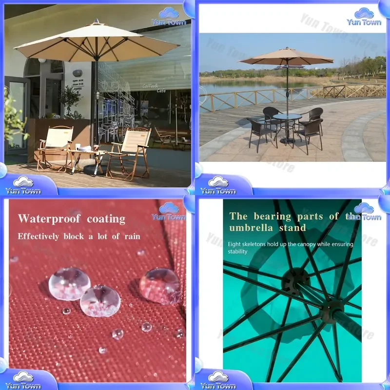 High Quality Sun Waterproof Hanging Market Umbrella for Outdoor Patio Garden Beach Use with Base – Heavy Duty Garden Parasol