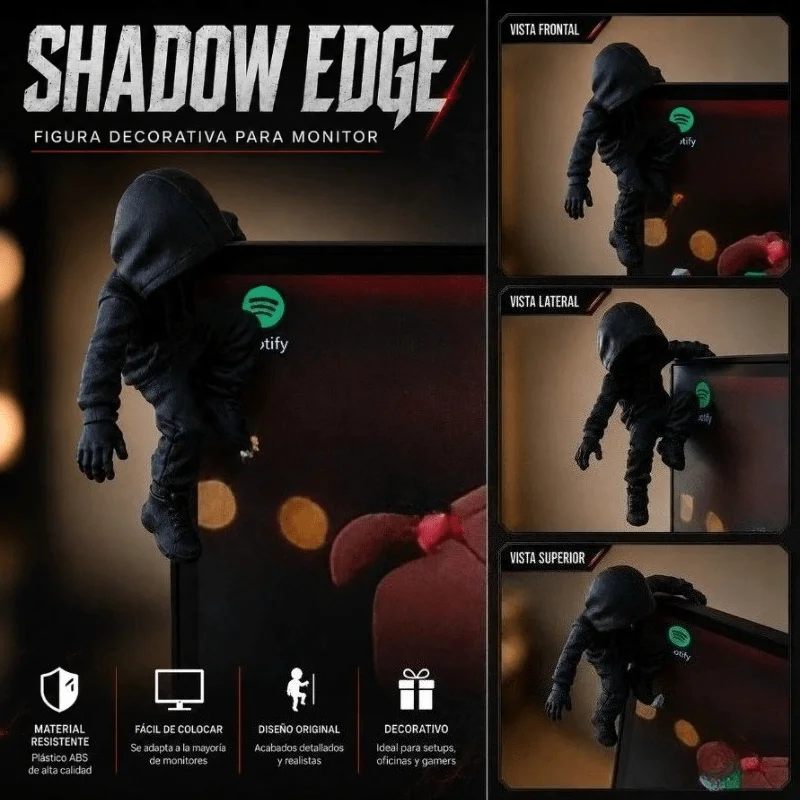 Sneaky Hoodie Alien Mini Statue 3D Printing Climbing Figure for Monitor Top Decor Weird Novelty Desk Edge Gaming Room Decor Gift