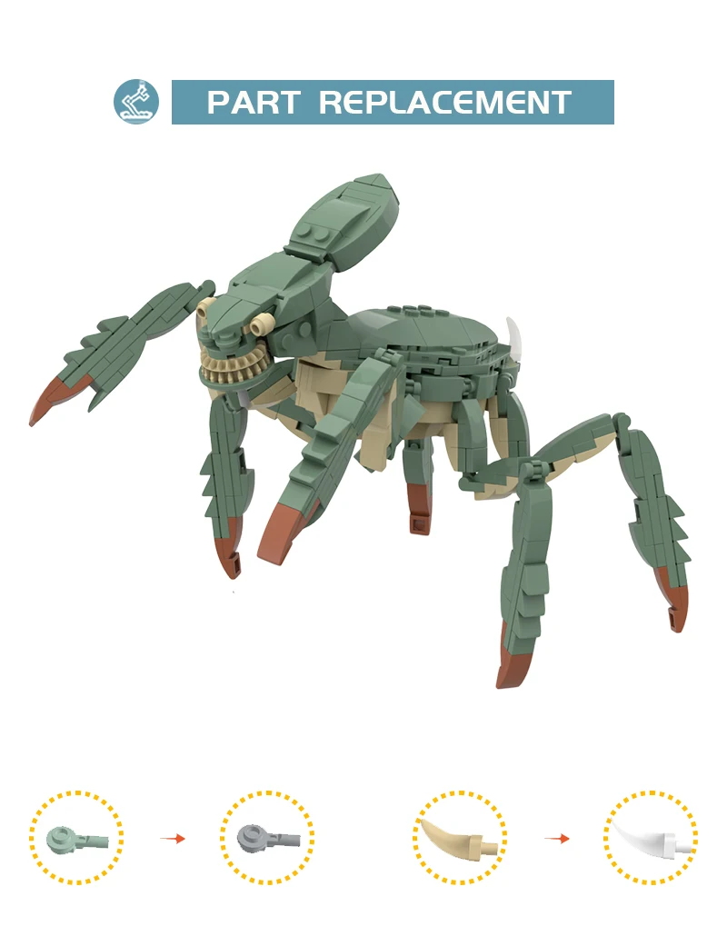 MOC Movie Space Crustacean Beast Acklay Monster War Building Block Creative Construction Model Assembly DIY Bricks Toy Kid Gift