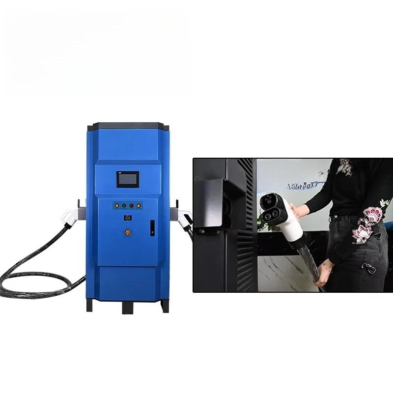 Double  60kw CCS Smart Car Bidirectional Solar Ev Charger Charging Pile Charging Stations