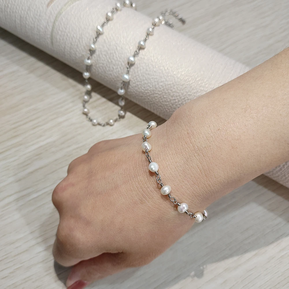New Fashion Jewelry Women\'s Exquisite Gifts Lovely Creative 18k Gold Plated Hand Twisted Natural Freshwater Pearl Beach Bracelet