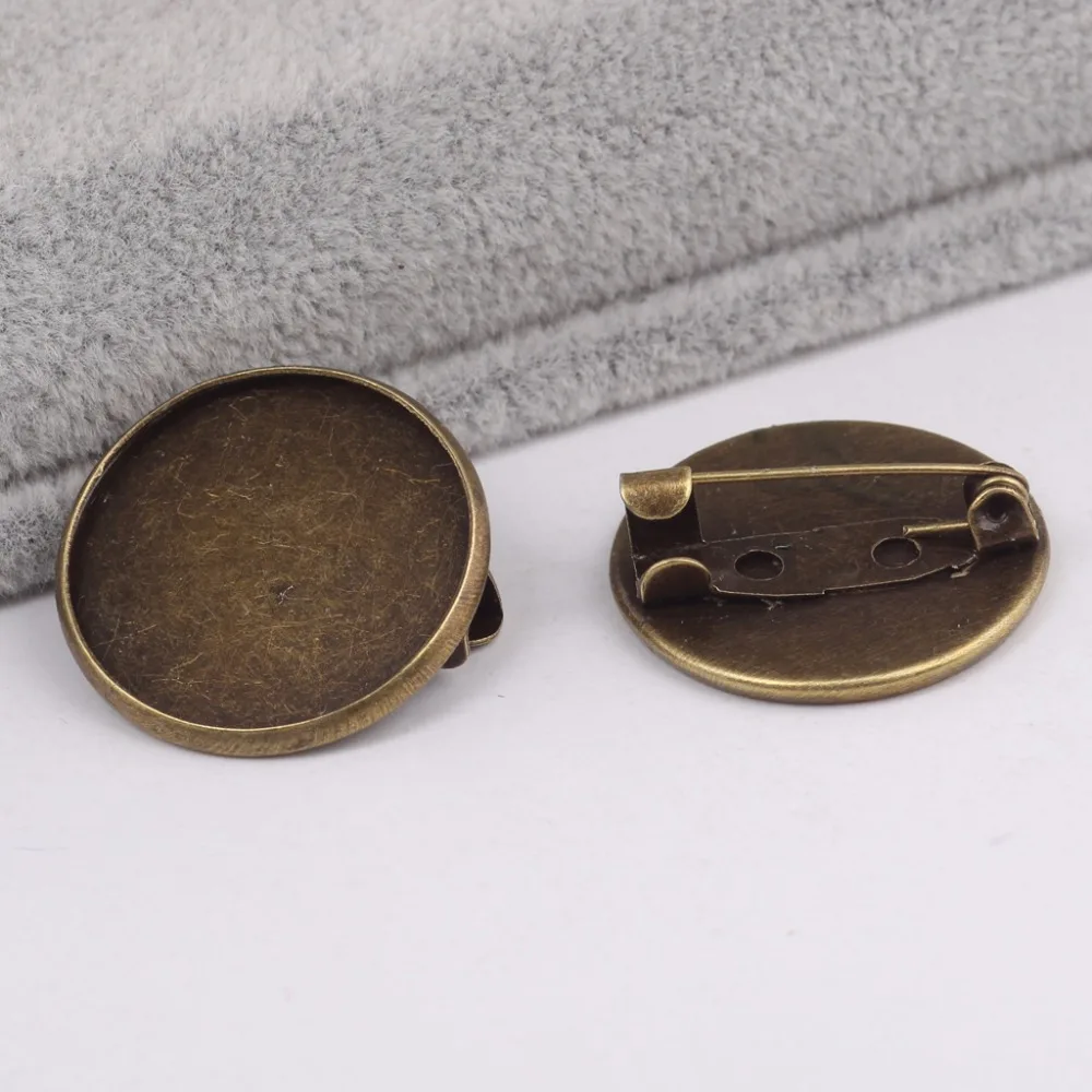 onwear 50pcs cabochon brooch setting blanks fit 20mm metal round brooch pin bezel trays diy base for broches making