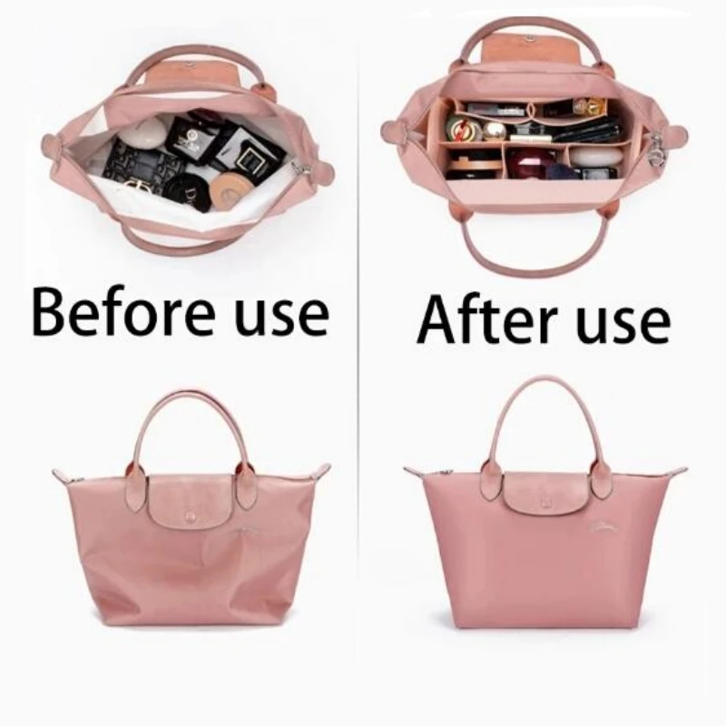 Felt Insert Bag Fits For Handbag Liner Bag Felt Cloth Makeup Bag Support Travel Portable Insert Purse Organizer