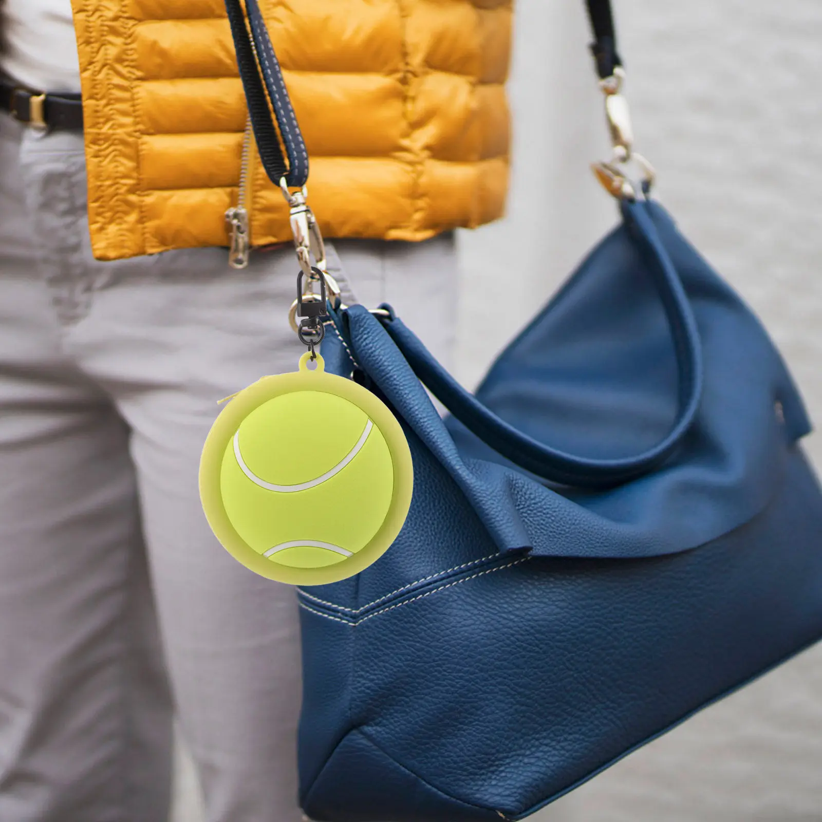 

Silicone Tennis Wallet Mini Zipper Coin Pouch Multifunctional Earphone Case for Travel School Sports Equipment Organizer