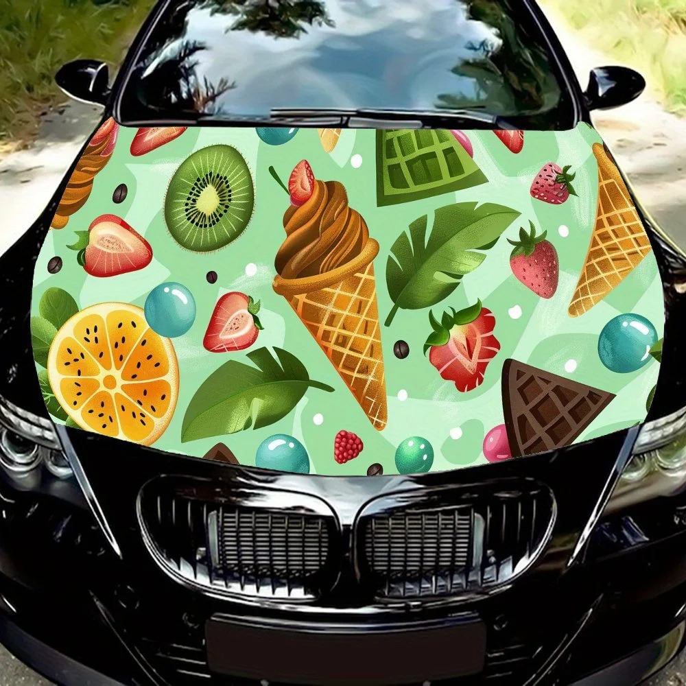 

Rich flavor ice cream Print Car hood stickers, waterproof self-adhesive car vinyl stickers, car decoration protection stickers,
