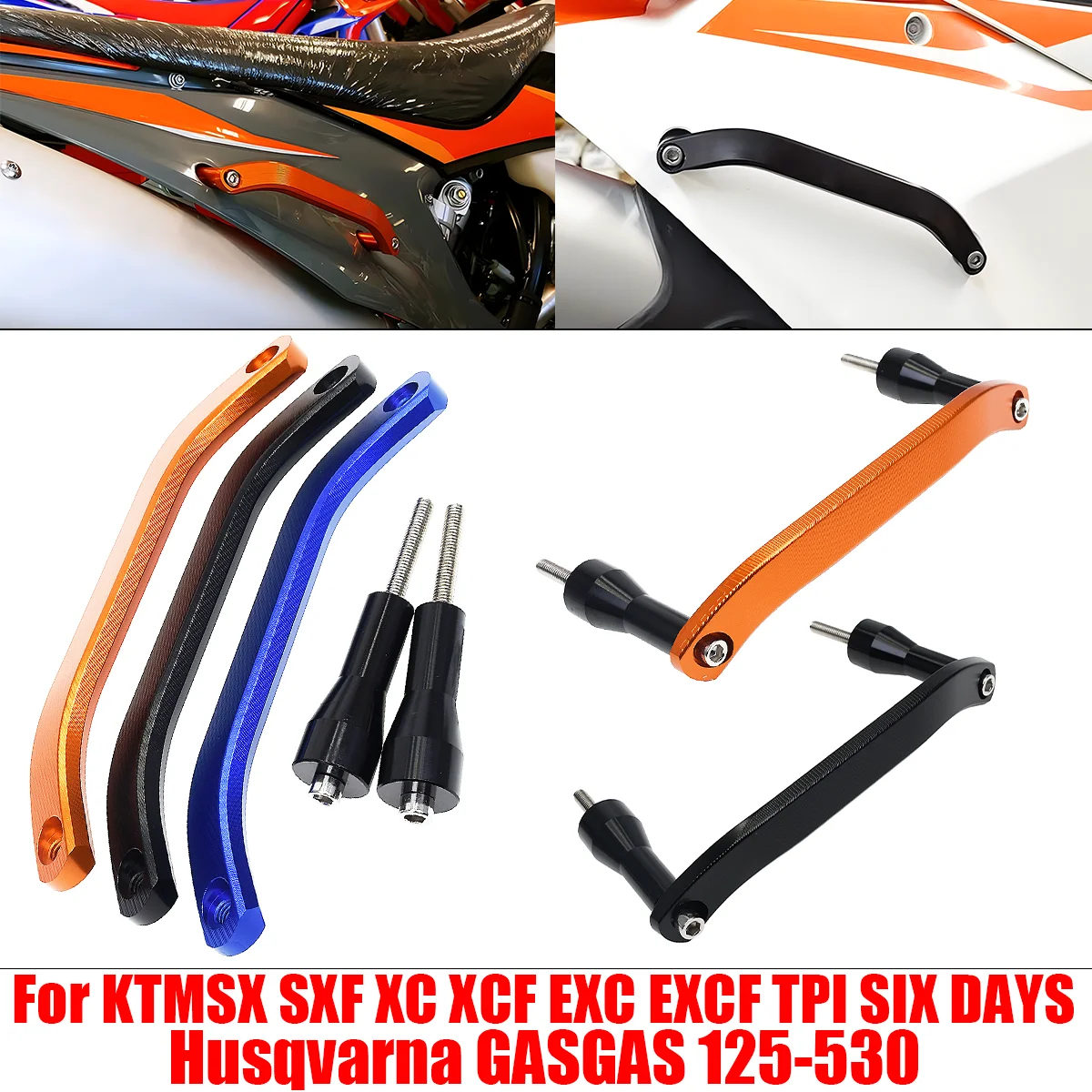 

Durable Rear Passenger Lift Grab Handle Bar Rear Handrail For KTM TPI 6D SX SXF EXC EXCF Husqvarna FC FX FE TX TE 2019-2023