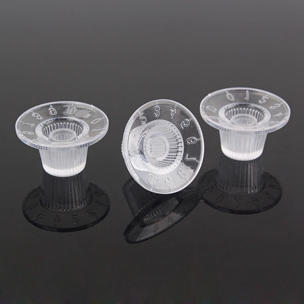

3 PCS/ Transparent Knob Set Guitar Volume Bass Knobs Electric Upgrade Accessories