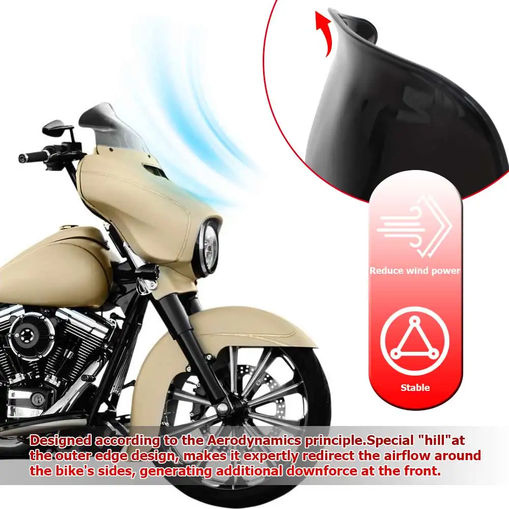 Carénage de Pare-Brise de Moto, Déflecteur de Vent, 9 Pouces, pour Harley Touring Electra Street foetal de 2014-2023, Accessoires de Moto