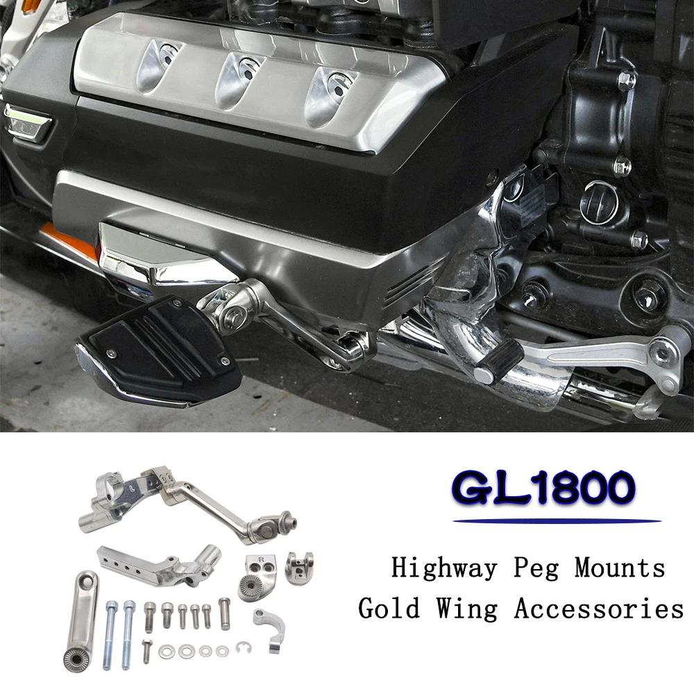 

GL1800 Accessories Highway Peg Mounts Highway PegFits For Honda Goldwing 1800 F6B Tour DCT Airbag GL1800 3-Way Adjustable Kit