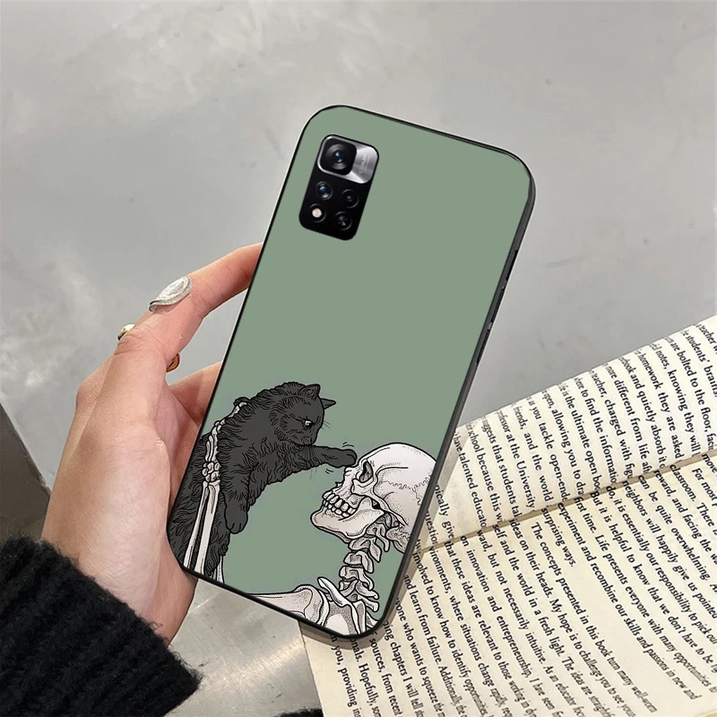 

Skeleton Cat Phone Case for Xiaomi Redmi note 13 12S 12 Pro 11S 11 10 Pro 10S 12S Redmi 10 10C 9C 13C Funda