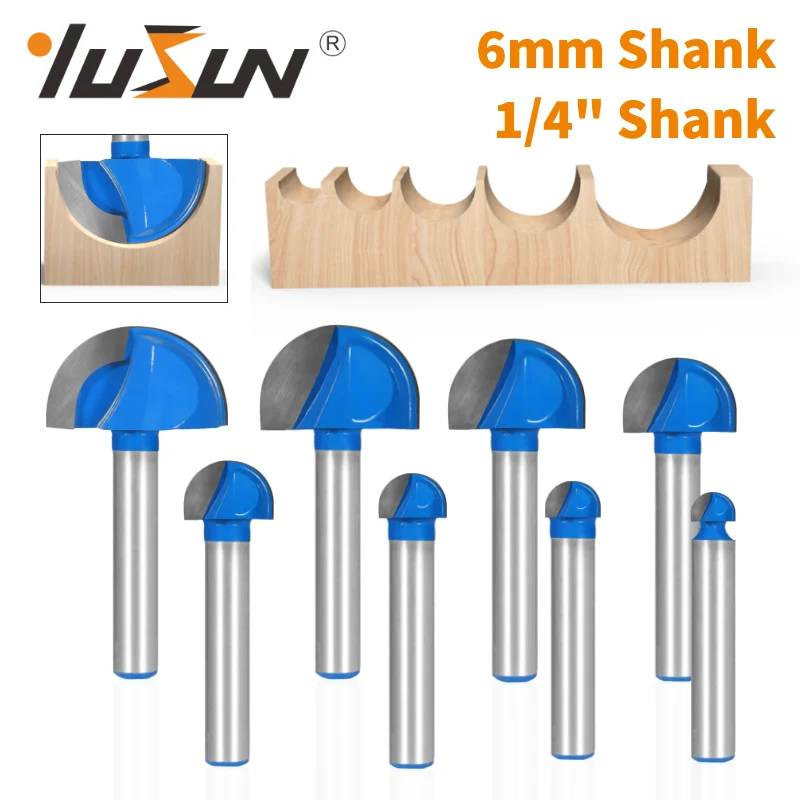 

YUSUN 6MM 6.35MM Shank Blue Cove Box Bit Router Bit Woodworking Milling Cutter For Wood Bit Face Mill Carbide Cutter End Mill