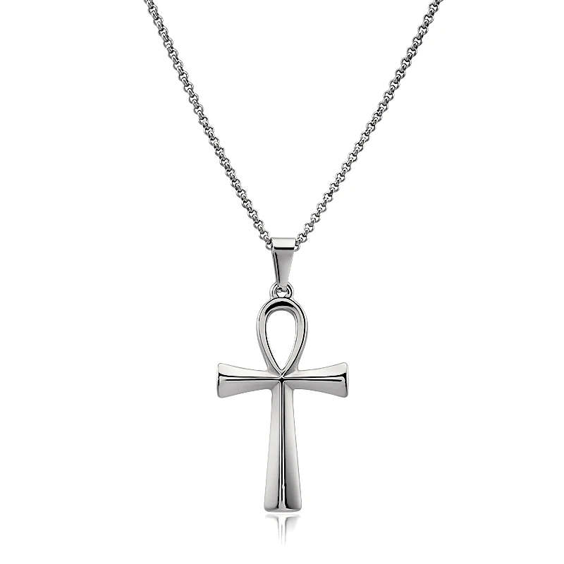 Exquisite jewelry necklace for women black Cross Pendant necklace Stainless Steel gold necklace 47cm long Necklace Party Gift