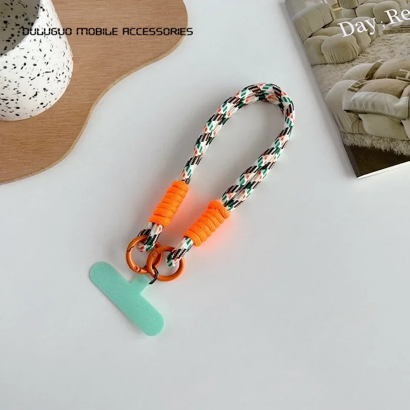 Anti-lost Mobile Phone Straps Fashion Luxury Twists Rope with Patch Key Lanyards Colorful Bracelet Cellphone Chain Jewelry