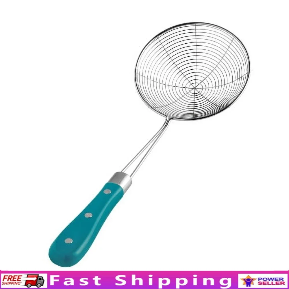 

Ручной фильтр из нержавеющей стали с заклепками и ручкой, можно мыть в посудомоечной машине, кухонный инструмент для снятия скимминга, просеивания