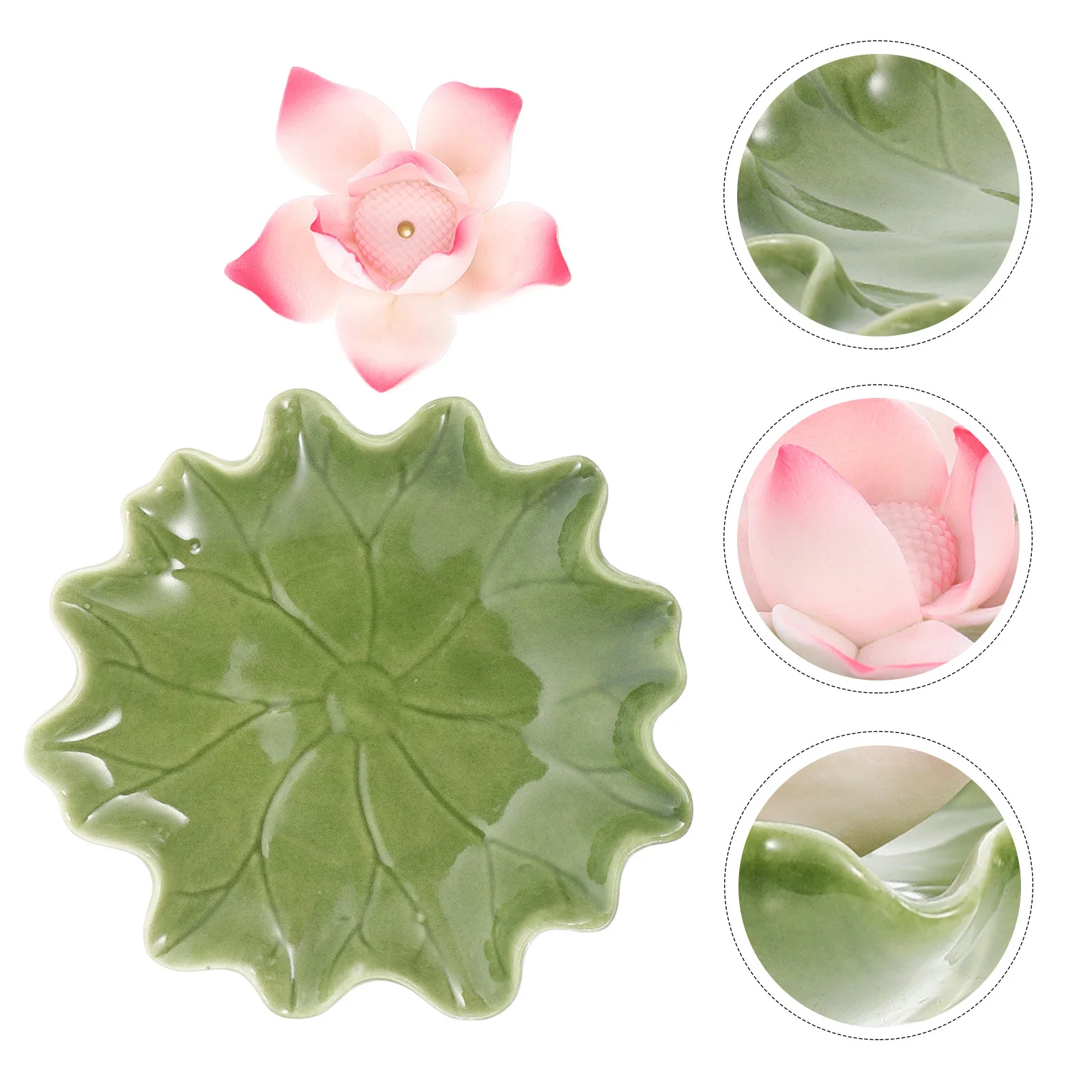 

Flower Incense Holder Ceramic Burner Decorative Ash Catcher for Bedroom Living Room Meditation Yoga Relaxing Atmosphere