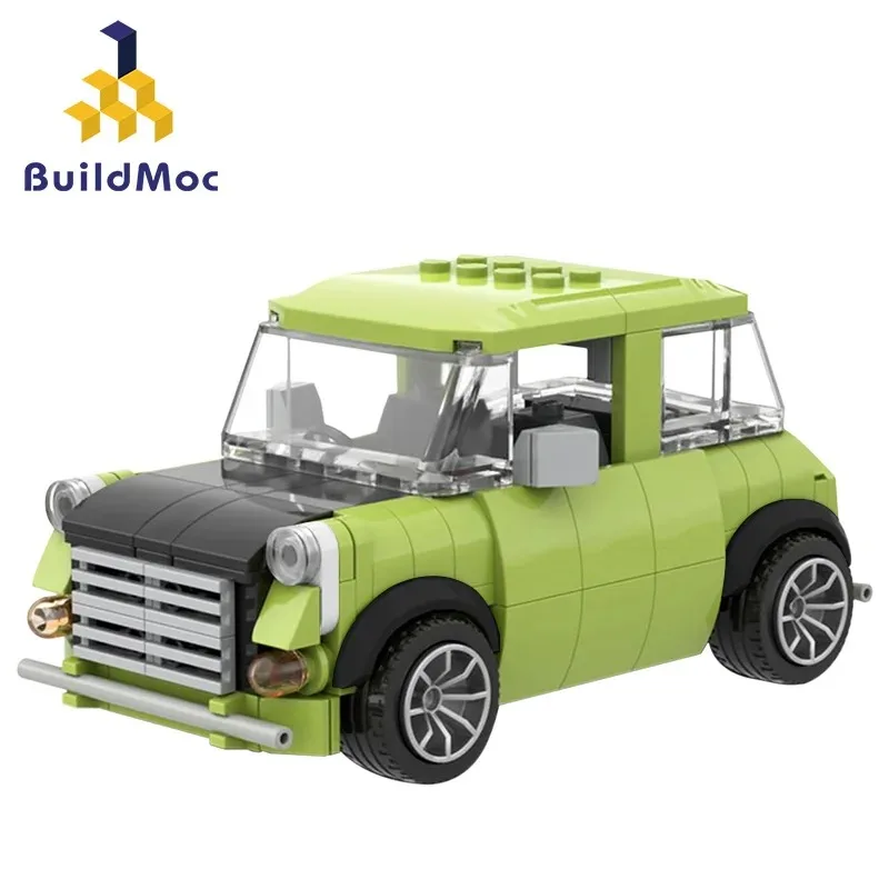 MOC Beanss Mini Car Building Blocks 242 Pieces Classic Comedy Green Sedan Vehicle Model Bricks Toys Kid Birthday Holidays Gift