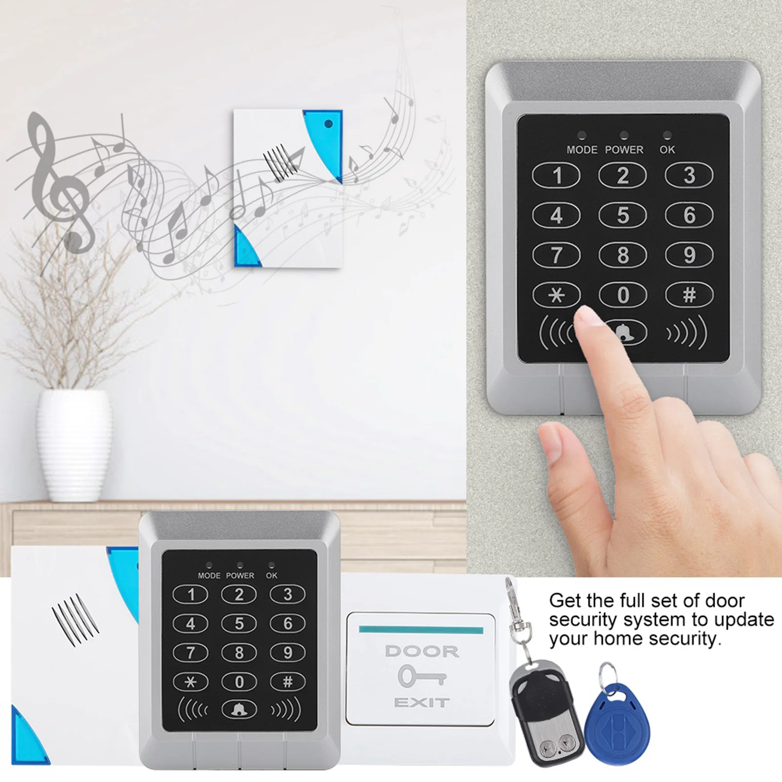 Serrure de porte magnétique électrique, carte de contrôle d'accès, mot de passe, Kit de système de sécurité de porte, système de verrouillage de porte magnétique