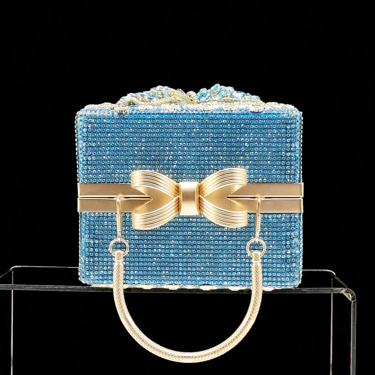 QSGFC Italian Design Clutch Dual Use Full Diamond High Heels Exquisite Gift-Box  And High Heels For Party Women Shoes