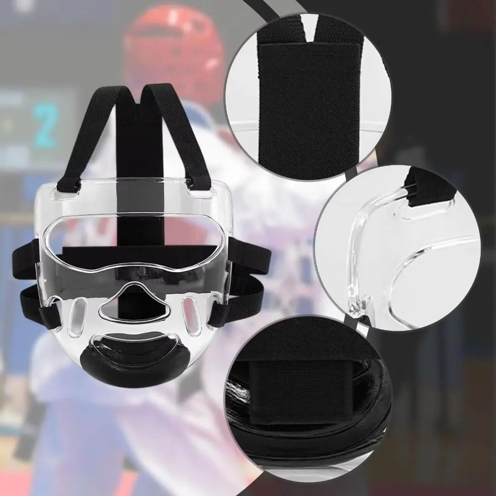 Breathable Taekwondo Face Shield Transparent Mask Anti-Scratch Taekwondo Mask Lightweight Detachable Taekwondo Helmet