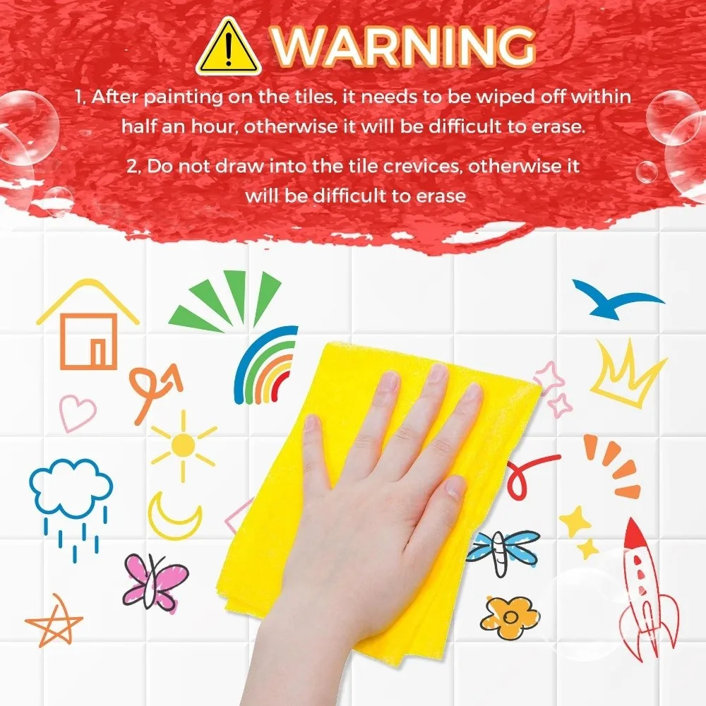 

6pcs Set New Colorful Washable Bath Crayons Easy-Clean Washable Bathtub Markers Bathroom Crayon for Early Education
