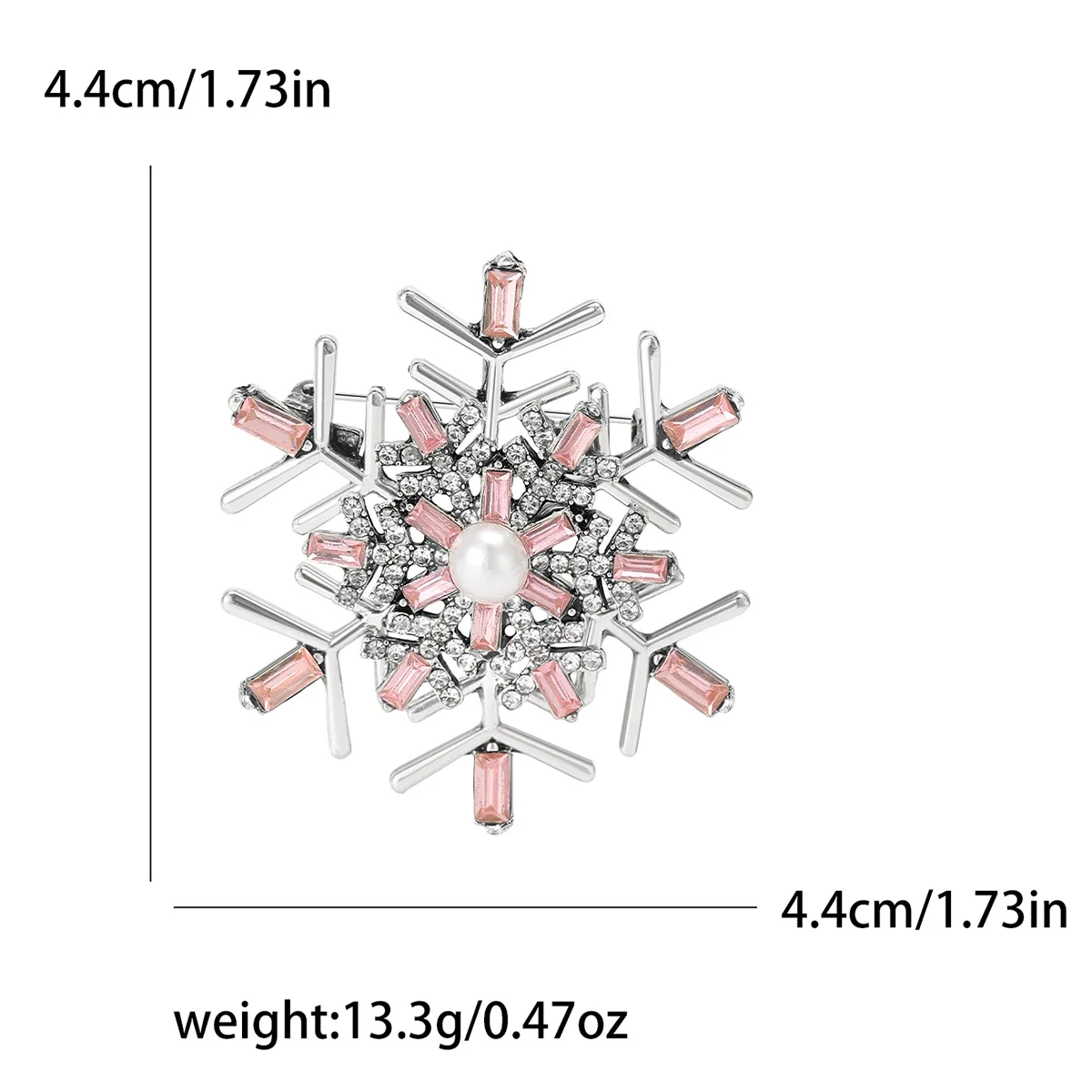 Christmas Snowflake Brooches Unisex Rhinestone Snow Pins Event Party Backpack Decoration Clothes Accessories