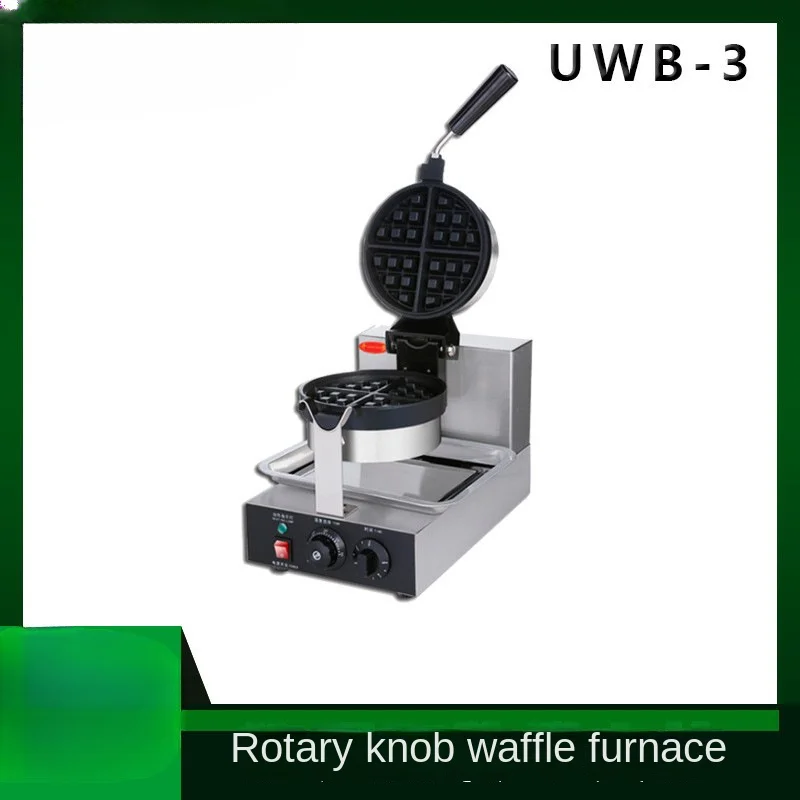 Waffle Machine Cross-Border Single-Head Knob Rotary Waffle Baker Commercial Electric Heating Checkered Cake Entrepreneurial