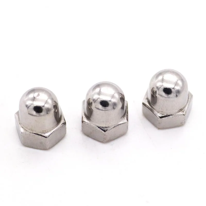 1/50pcs M3 M4 M5 M6 M8 M10 M12 M14 M16 304 A2-70 Stainless Steel Hex Hexagon Acorn Nut Cap Decorative Cover Semicircle Dome Nuts