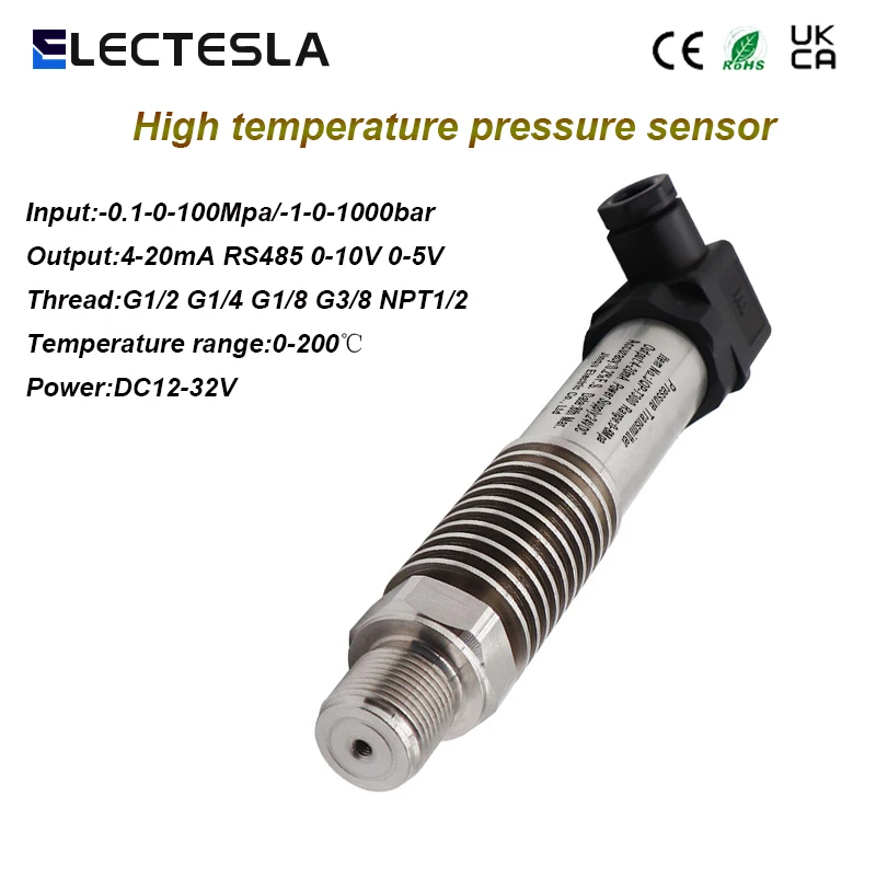 

High Temperature Pressure Sensor 0-10V 0-5v Out Range -1-0-1000bar G1/4 Pressure Transmitter Transducer DC24v