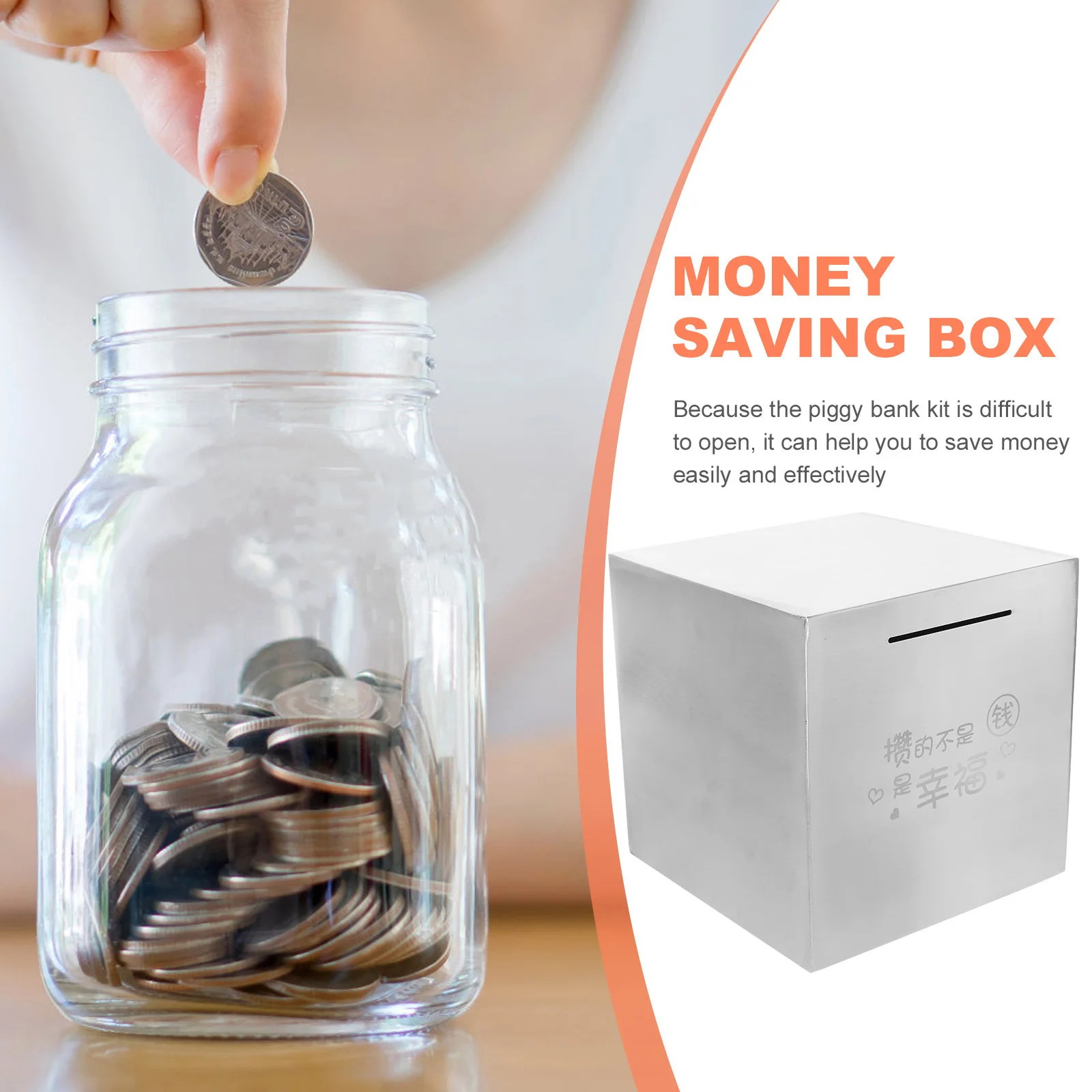 

Stainless Steel Piggy For Adults Metal Coin Bank Long Lasting Saving Box Compact Money Bank Party Favor