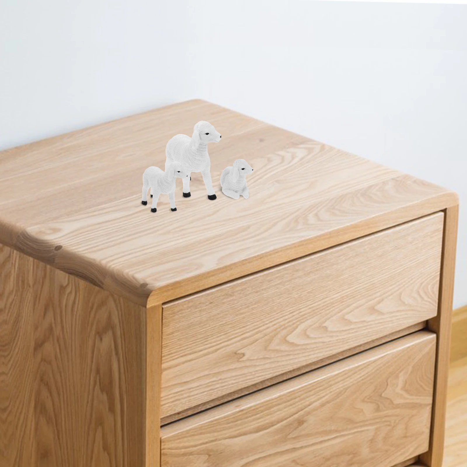 

3Pcs Lamb Shape Resin Sheep Sculpture Garden Decoration Miniature Resin Sheep Statue Outdoor Indoor Decorative Ornaments