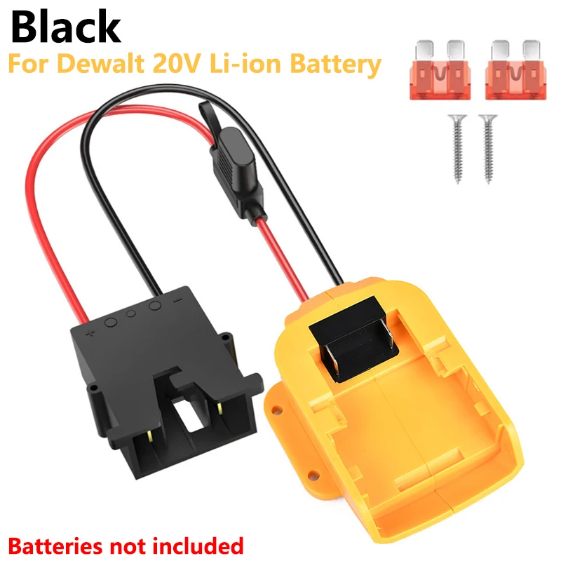 

For Dewalt 18V BatteryDCB205 DCB206 DCB204 DCB203 DCB200 For Power Adapter Wheel with Wire Harness Connector and Fuse Holder