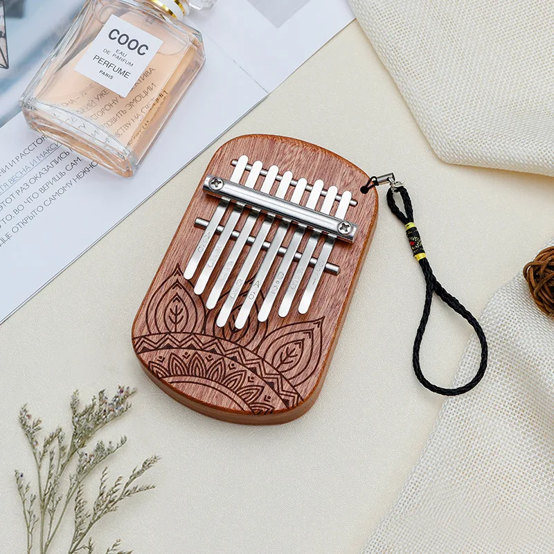 Mini Kalimba 8 Keys Finger Piano - Portable Thumb Piano Gift Kids Piano Set Beginners Musical Instruments Sapele