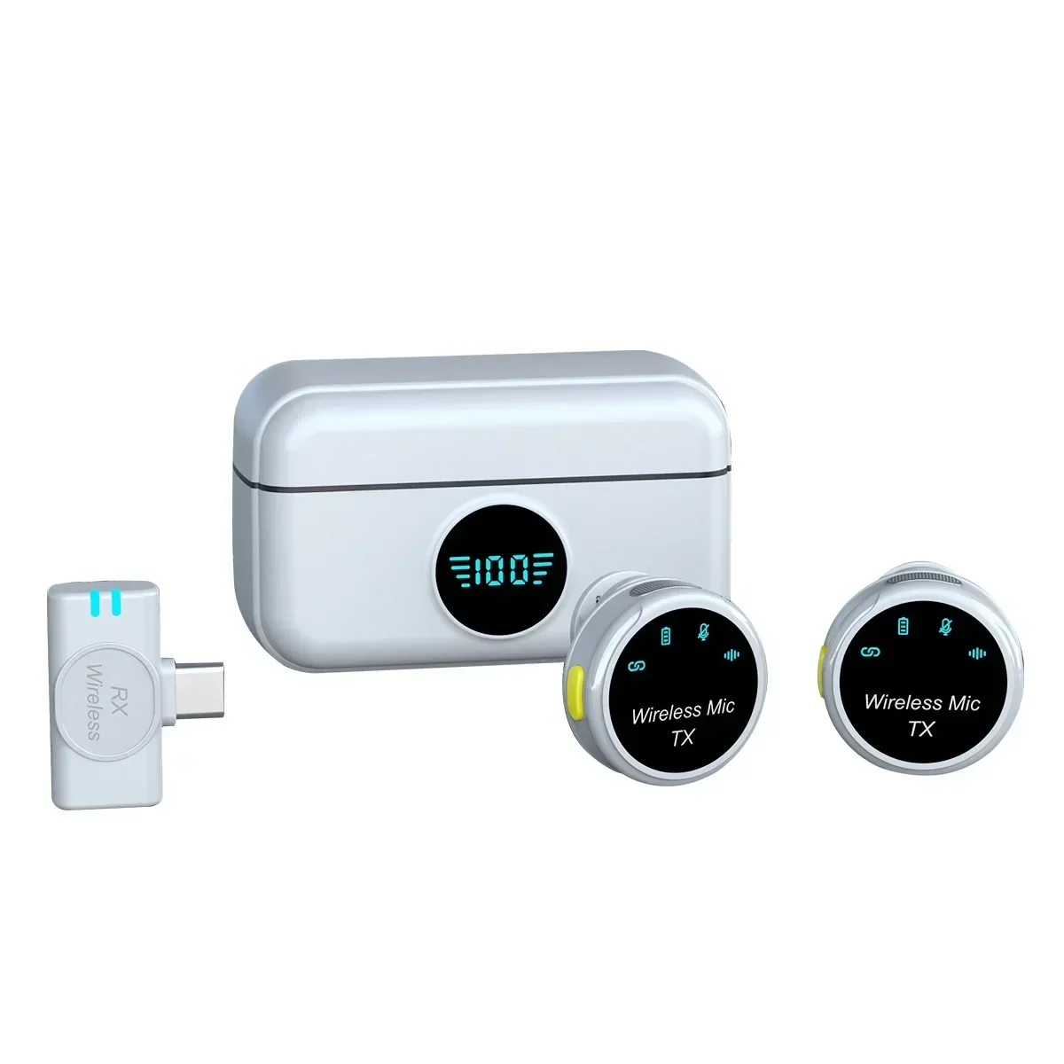 Micrófono lavalier inalámbrico magnético para transmisión y grabación en vivo, mini micrófono portátil todo en uno dedicado