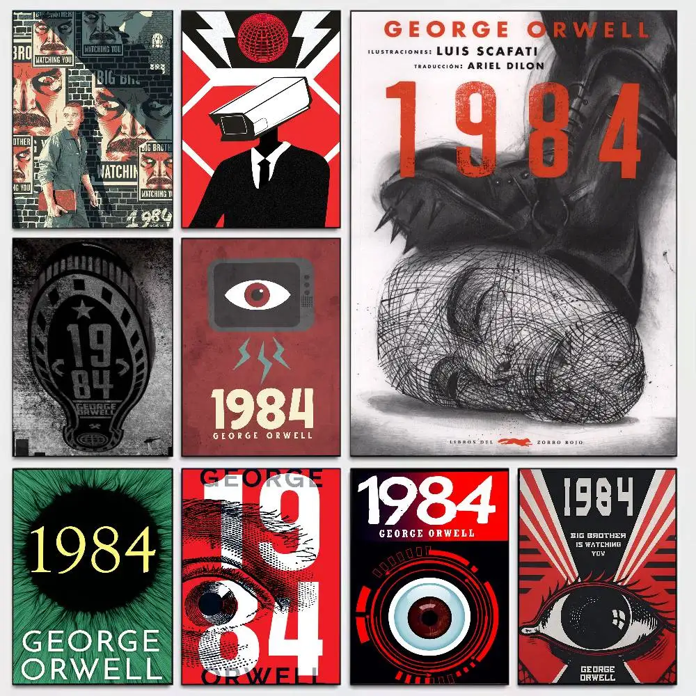 1984 George Orwell Movie Sticky Poster Art With Prints Home Bedroom Living Room Decoration Gift