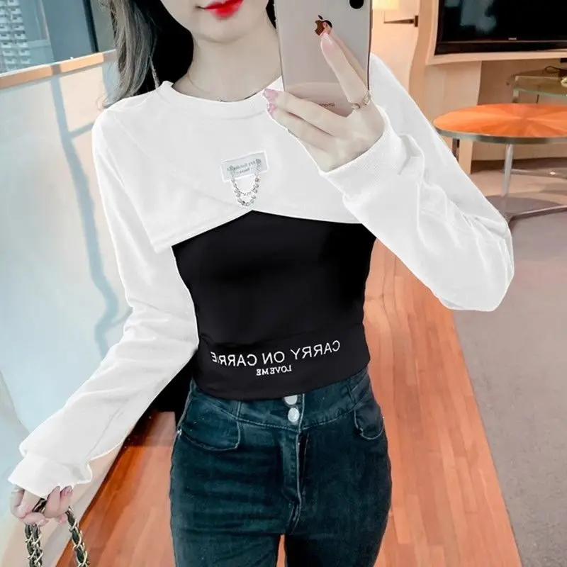 

Irregular High Waist Short Sweatshirt Women's Thin Versatile Top