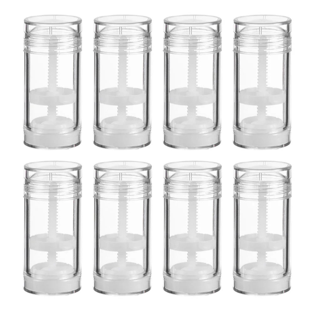 8 Pcs Rotating Deodorant Bottle Storage Perfumes Empty Tube Twist-up DIY Plastic Round Clear