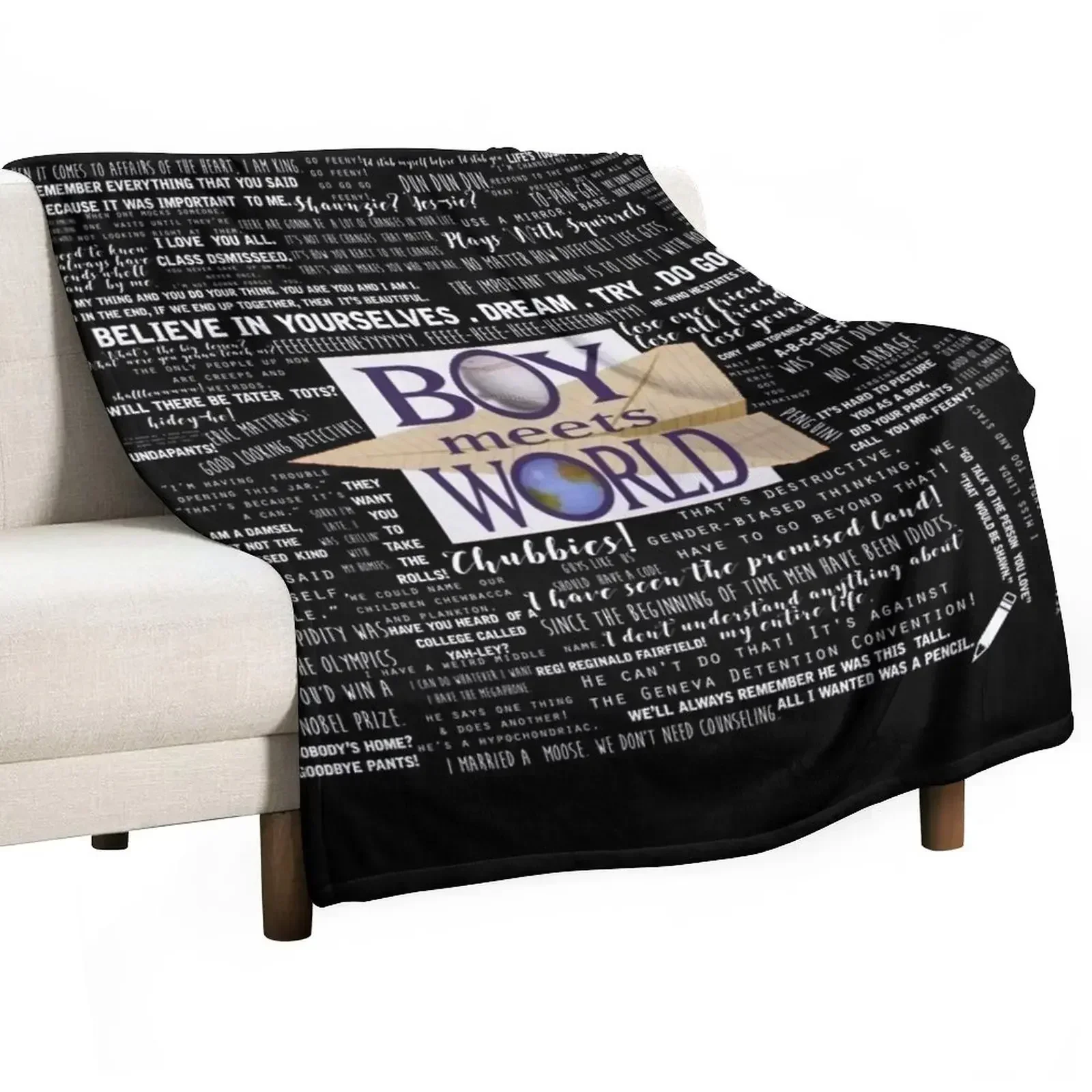 Boy Meets World Memorable Quotes Throw Blanket Vintage Bed Flannel Fabric Baby Blankets