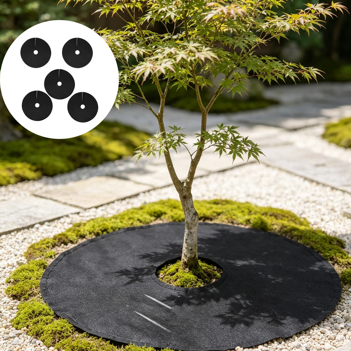 Non-woven Weed-proof Cloth Breathable and Water-permeable Round Sheet Weeding Felt Moisturizing Pad Anti-grass Mat
