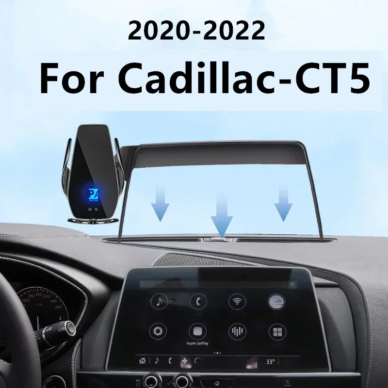 

For 2020-2022 Cadillac CT5 Phone Holder with Screen Car Charger Wireless Change Internal Navigation Size 10 Inch