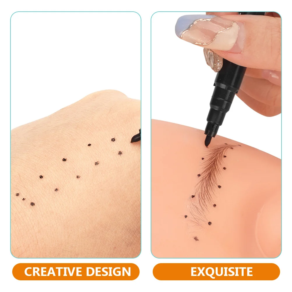 

10Pcs Skin Tattoo Pen Long-Lasting Oil-Based Marker for Eyebrow Positioning Surgical Marking Portable